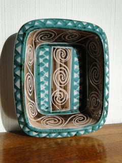 Robert Picault Keramik Vallauris Frankreich Keramik-Teller aus der Mitte des Jahrhunderts