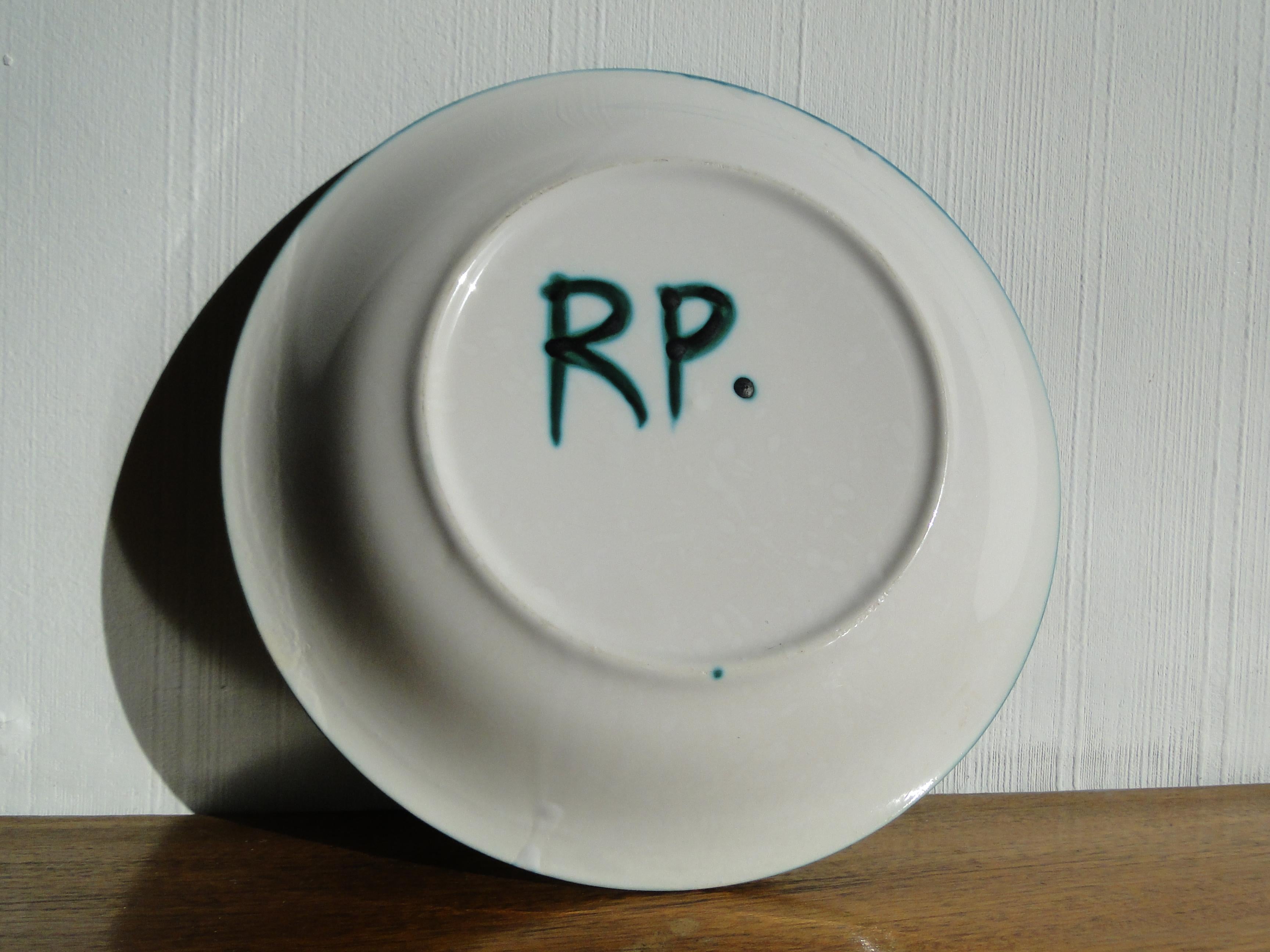 Mid-20th Century Robert Picault Ceramic Vallauris France Ceramic Platter Mid Century For Sale