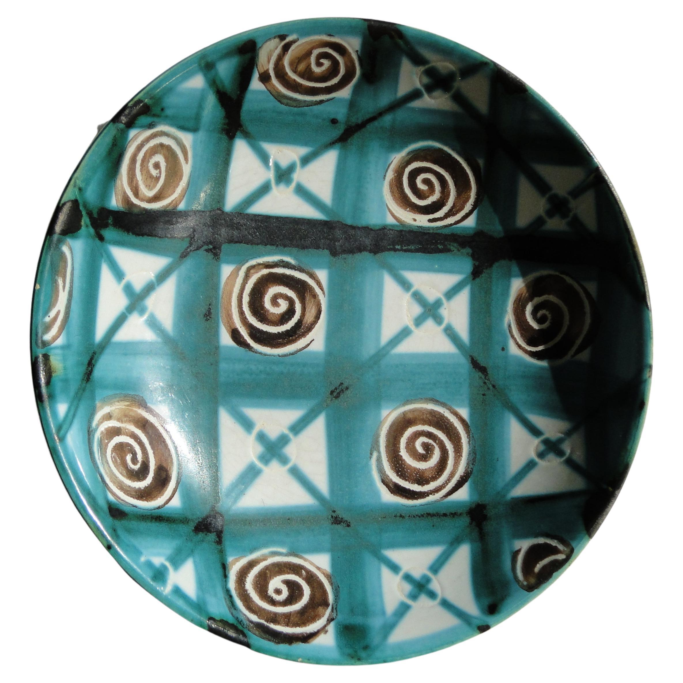 Robert Picault Ceramic Vallauris France Ceramic Platter Mid Century For Sale