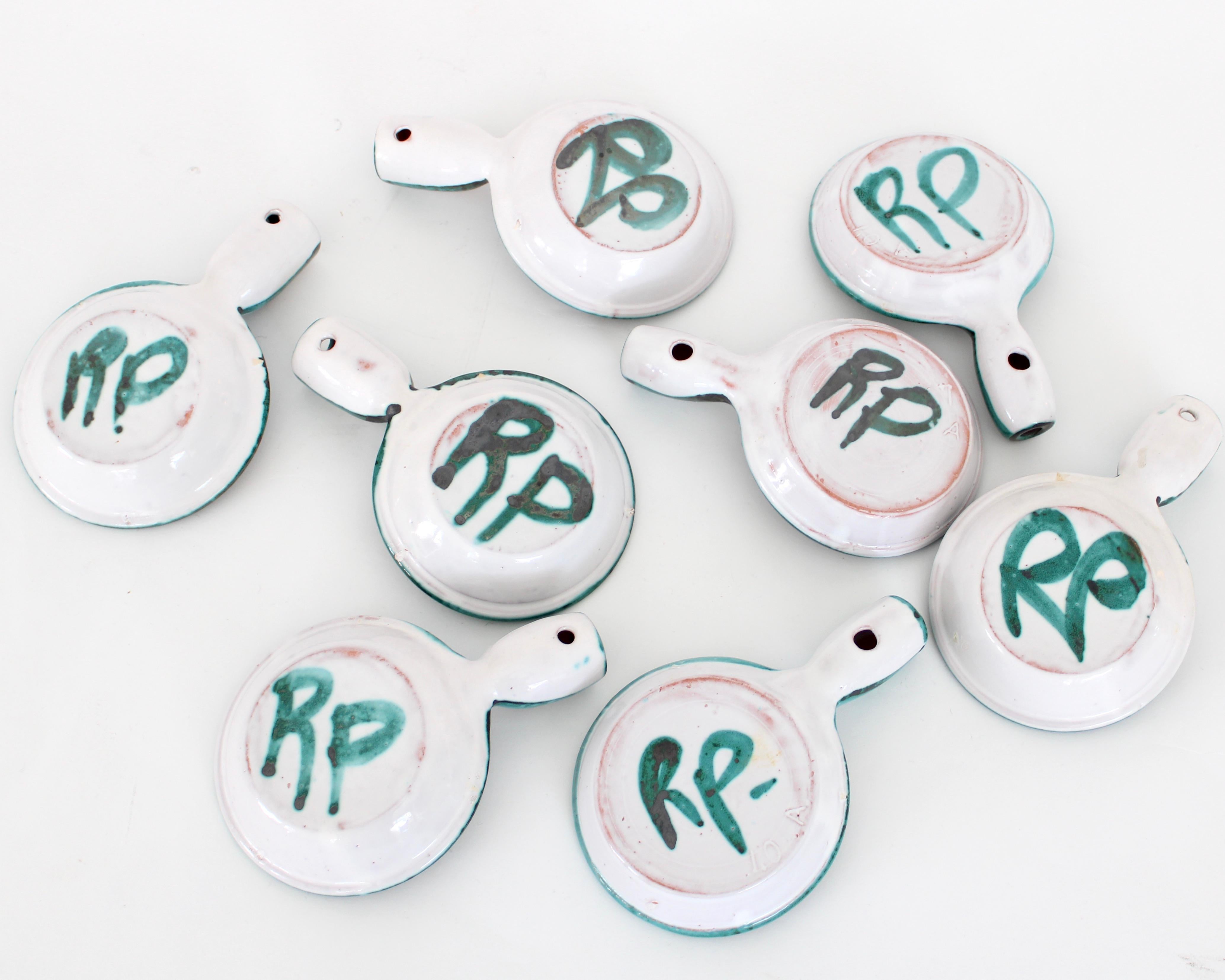 Robert Picault French Ceramic Artist Set of Eight Ceramic Appetizer Dishes 7