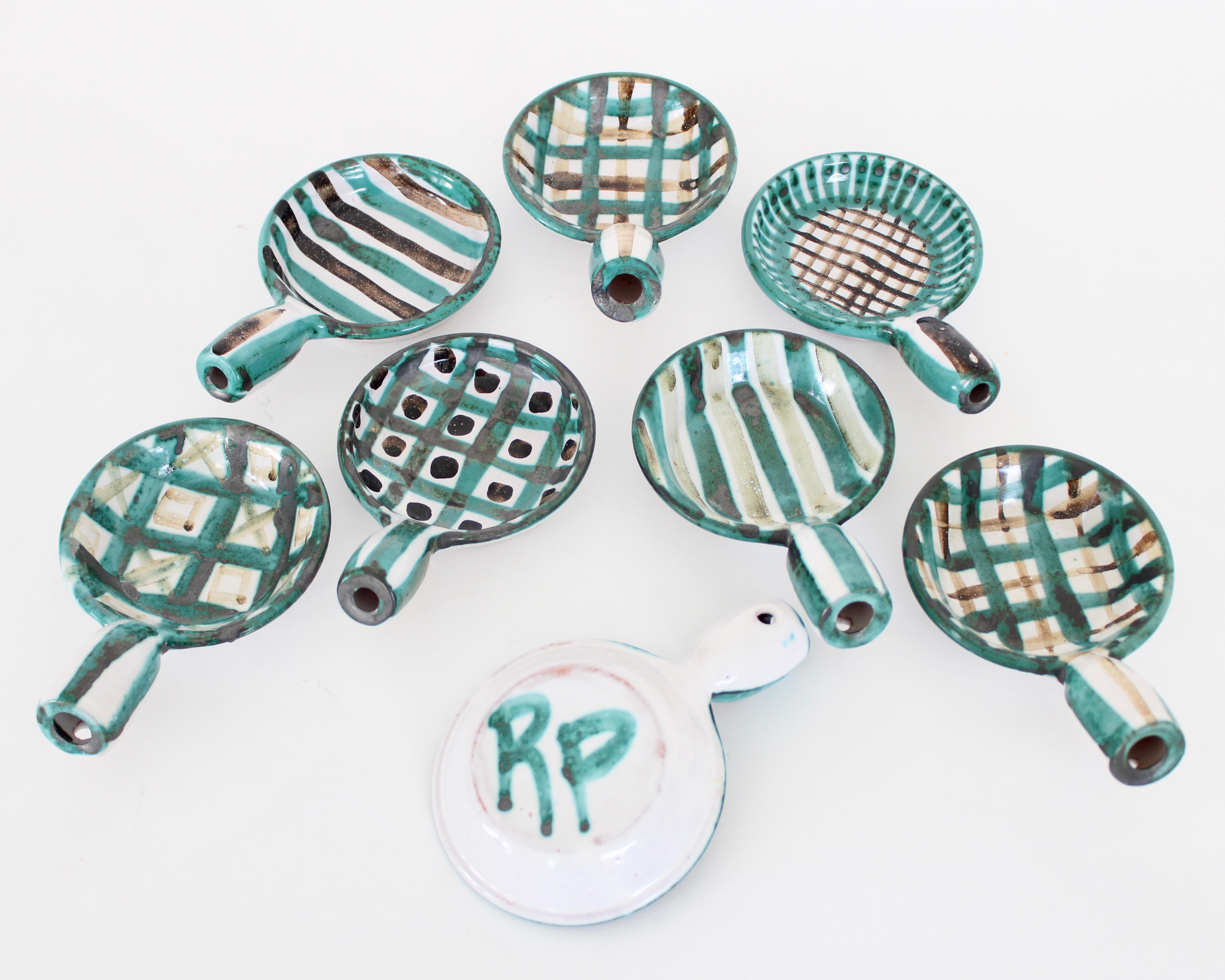 Robert Picault French Ceramic Artist Set of Eight Ceramic Appetizer Dishes 1