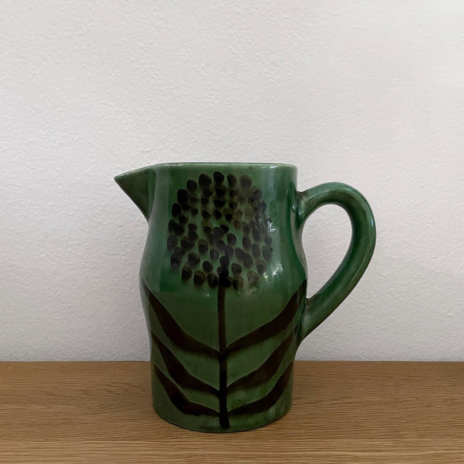 Robert Picault French Ceramic Pitcher Vase For Sale 2