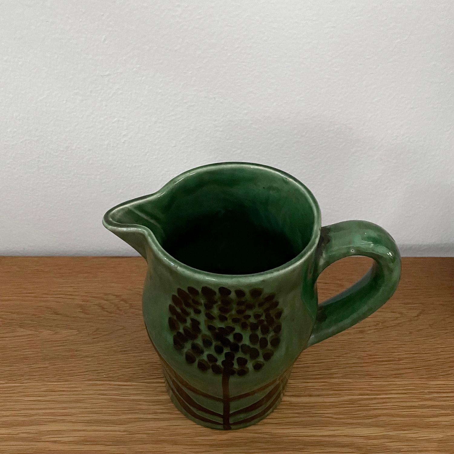 Robert Picault French Ceramic Pitcher Vase For Sale 5