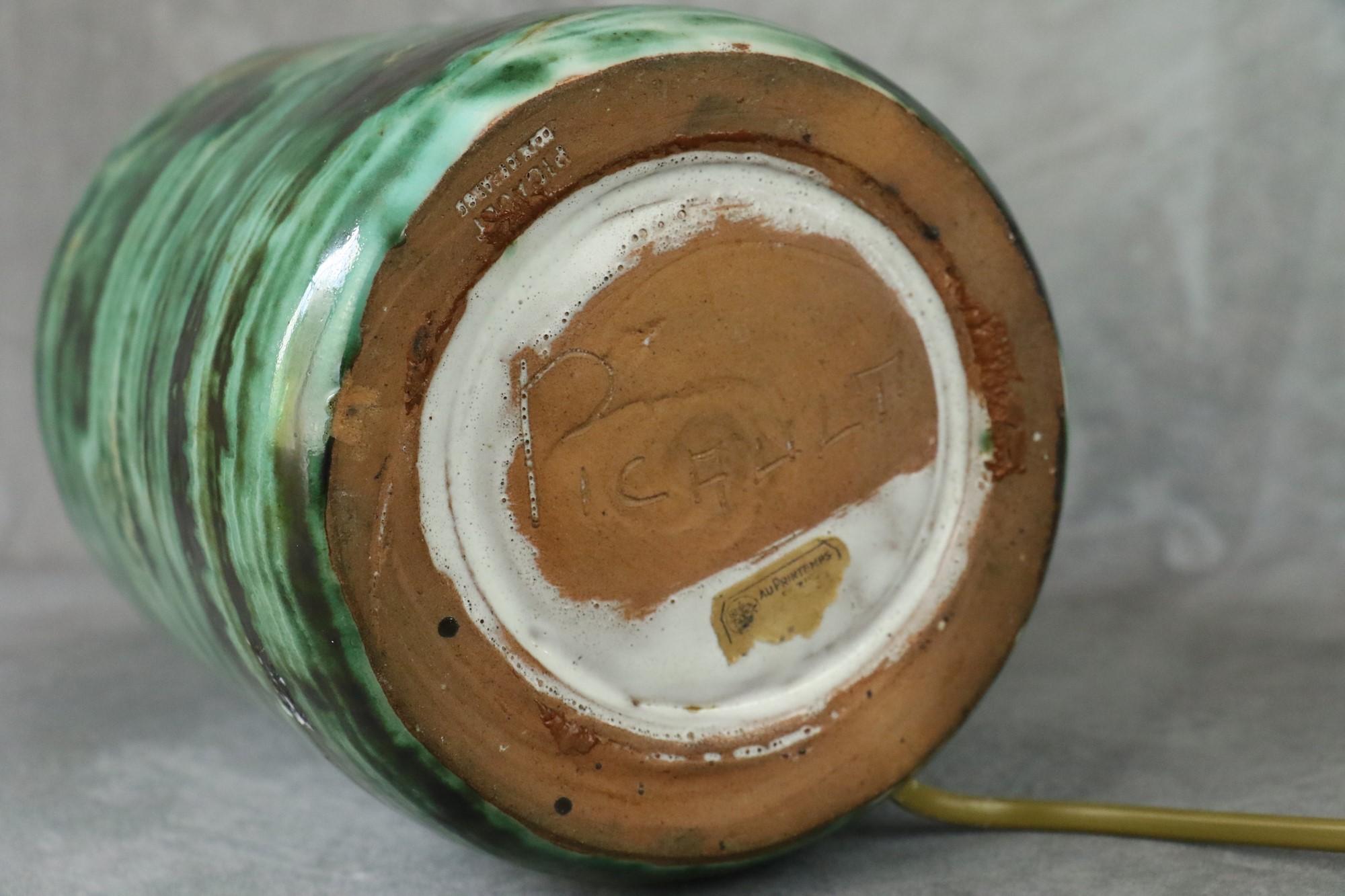 Robert Picault, High Ceramic Lamp, Signed, Vallauris, France, 1950s 6