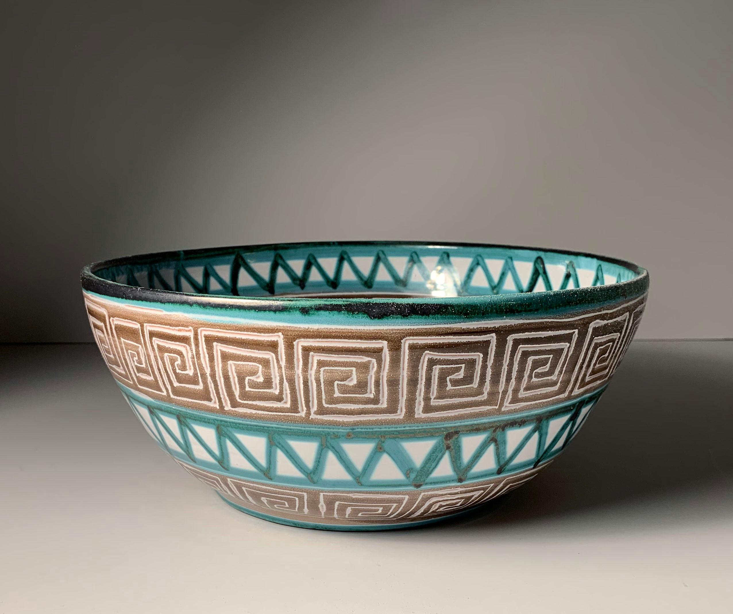 French Robert Picault Large Ceramic Centerpiece Bowl