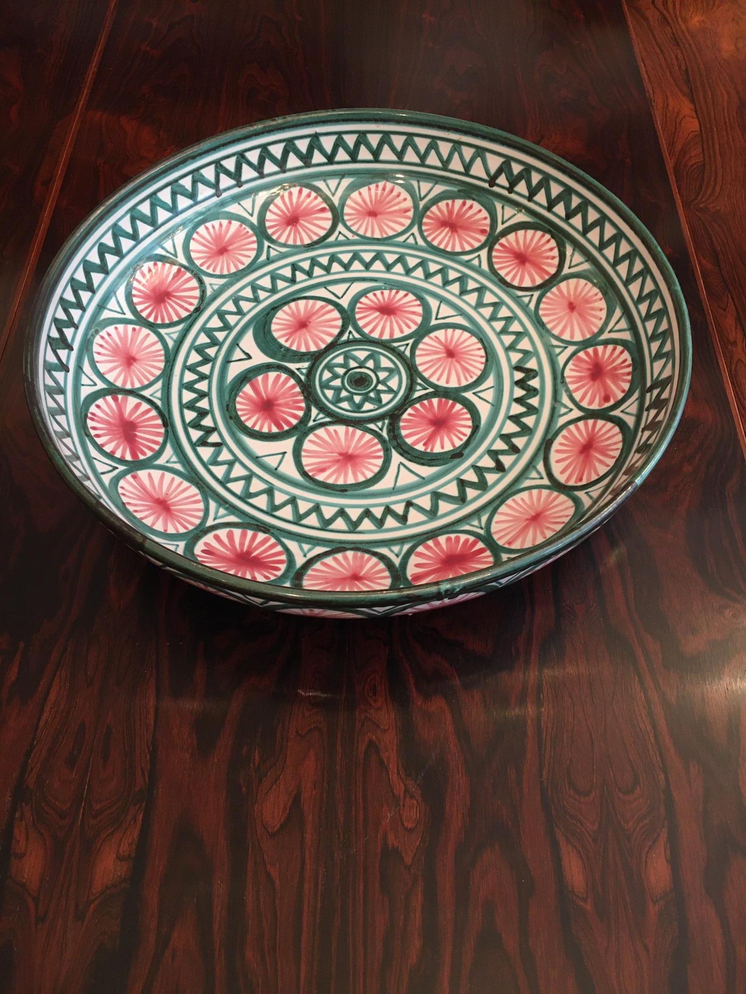 French Robert Picault Large Ceramic Dish from Vallauris, France, ca. 1950s