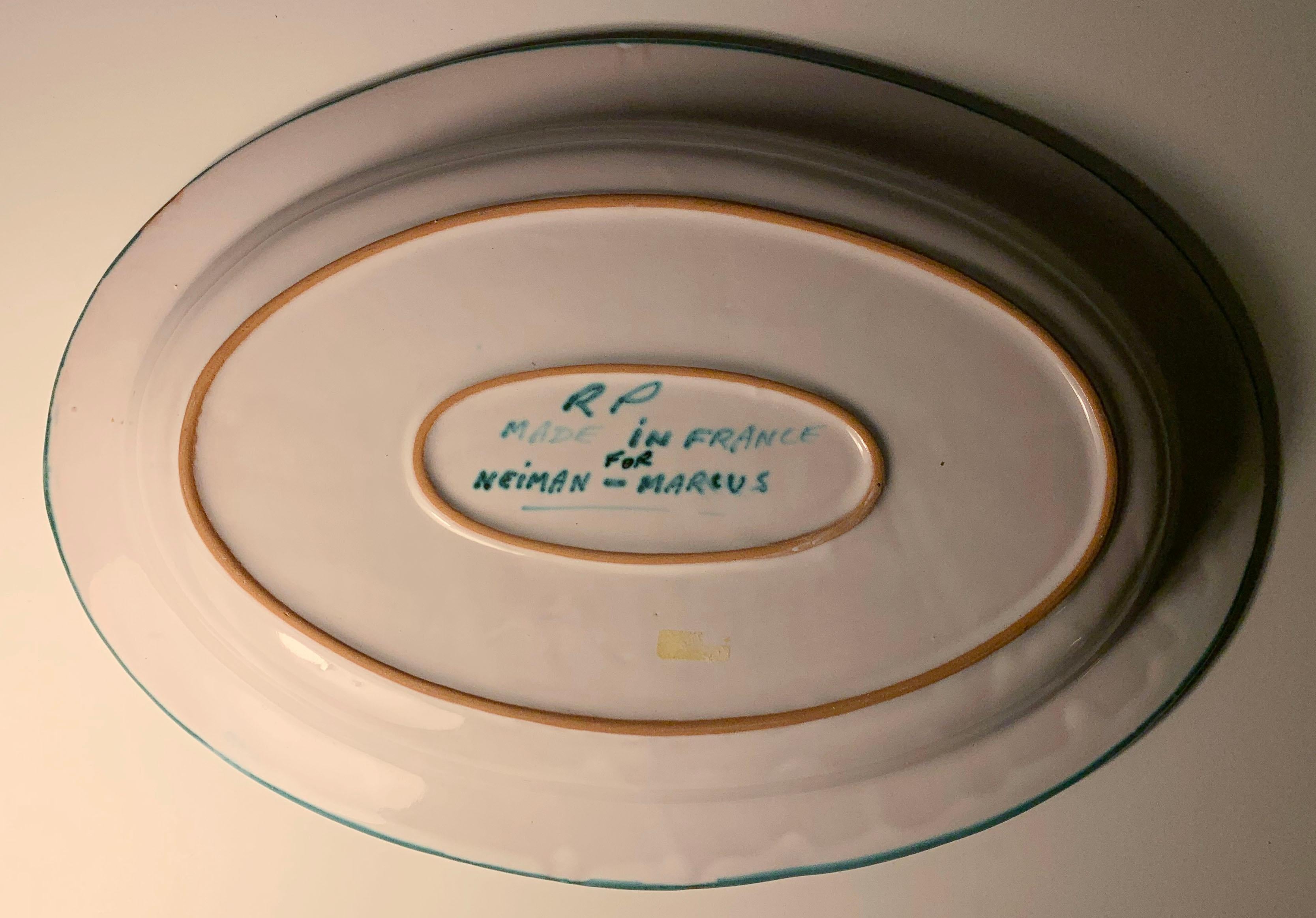 Robert Picault Large Decorative Centerpiece Oval Dish For Sale 2