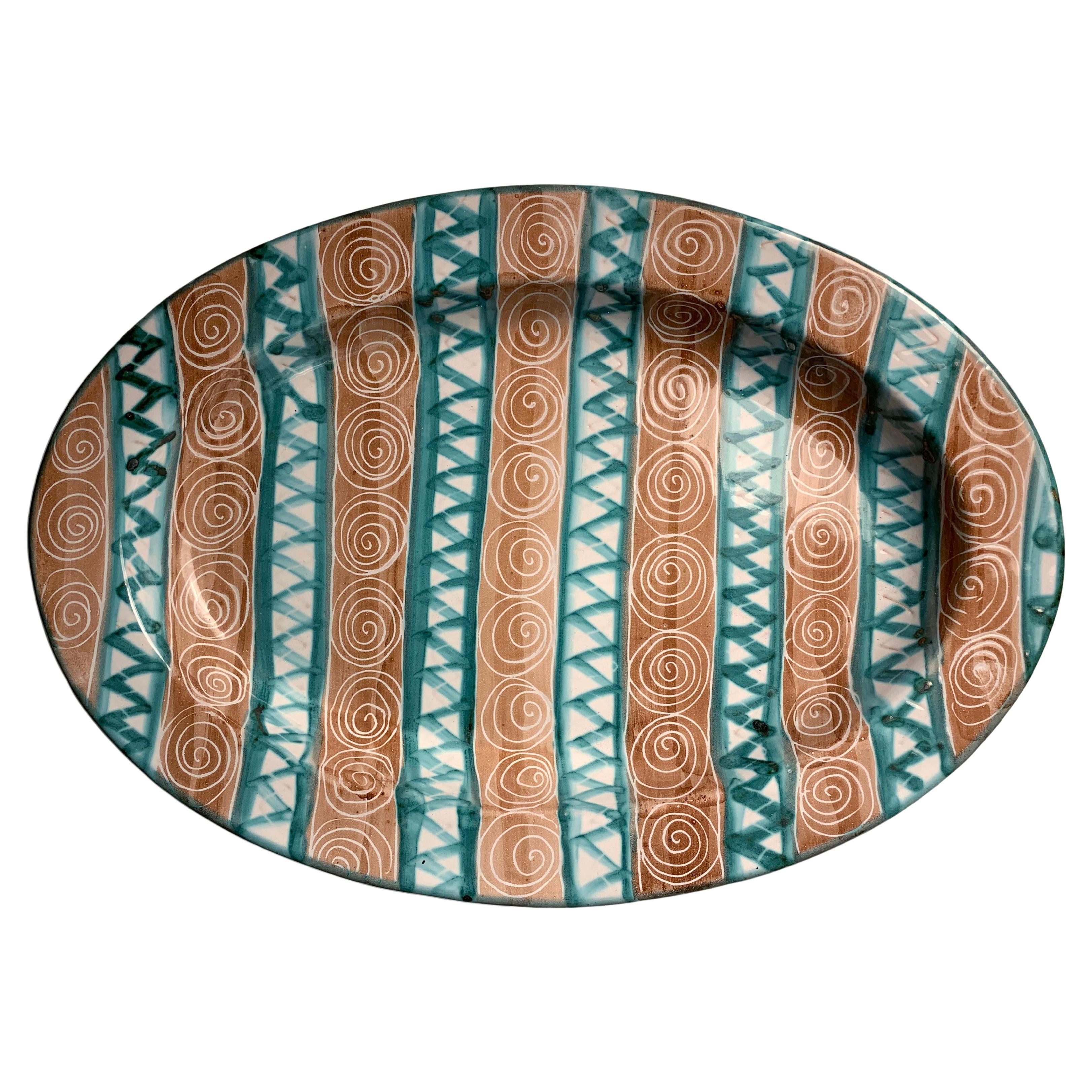Robert Picault - Grand plat décoratif ovale en vente
