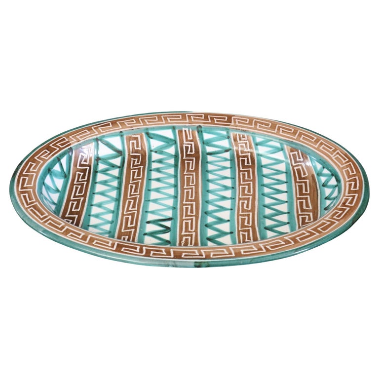 Robert Picault Large Oval Ceramic Dish Plate Signed Vallauris robert-picault-large-oval-ceramic-dish-plate-signed-vallauris