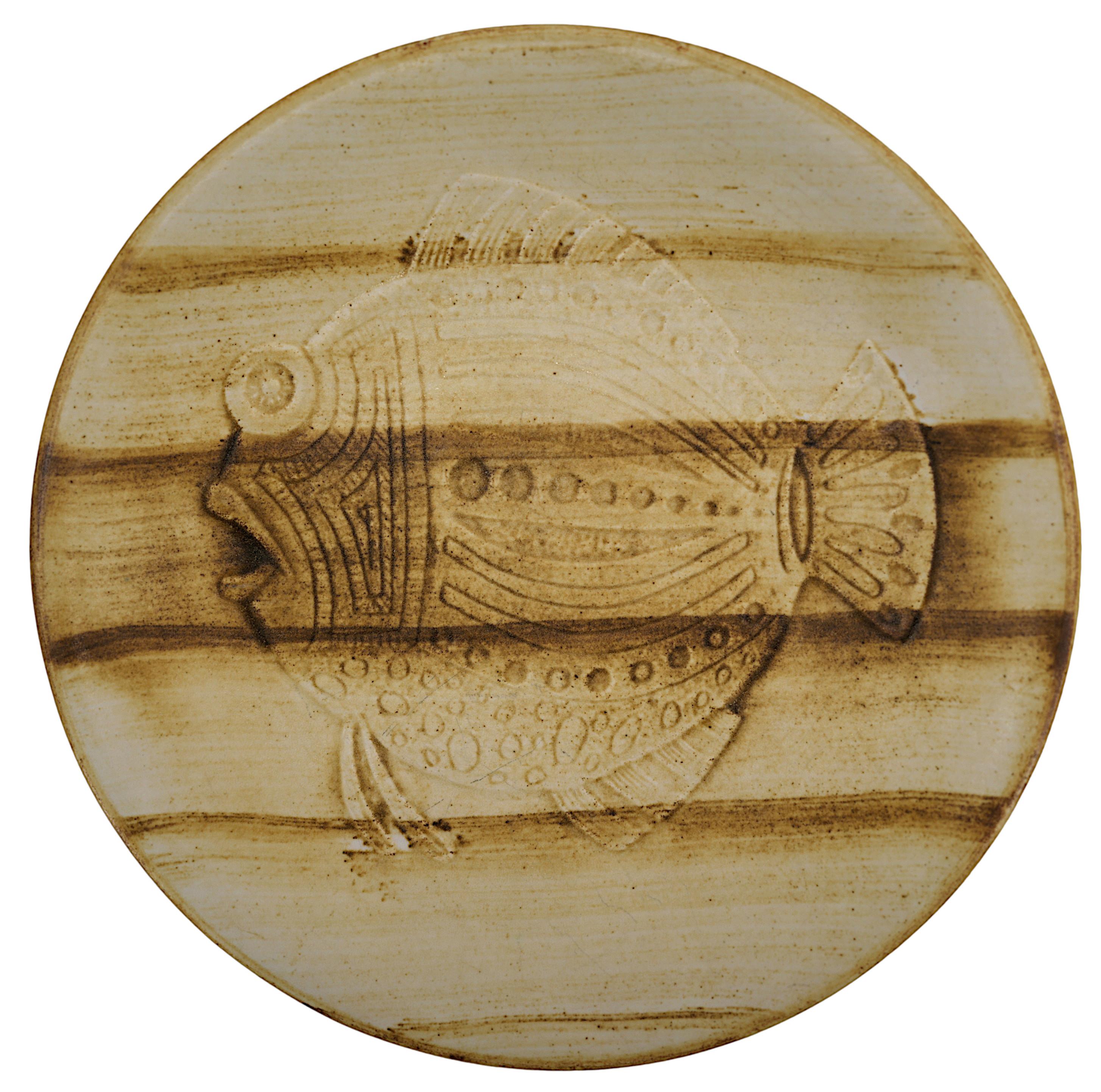 Robert Picault Longchamp French Ceramic Fish Set, 1970s (Ende des 20. Jahrhunderts) im Angebot