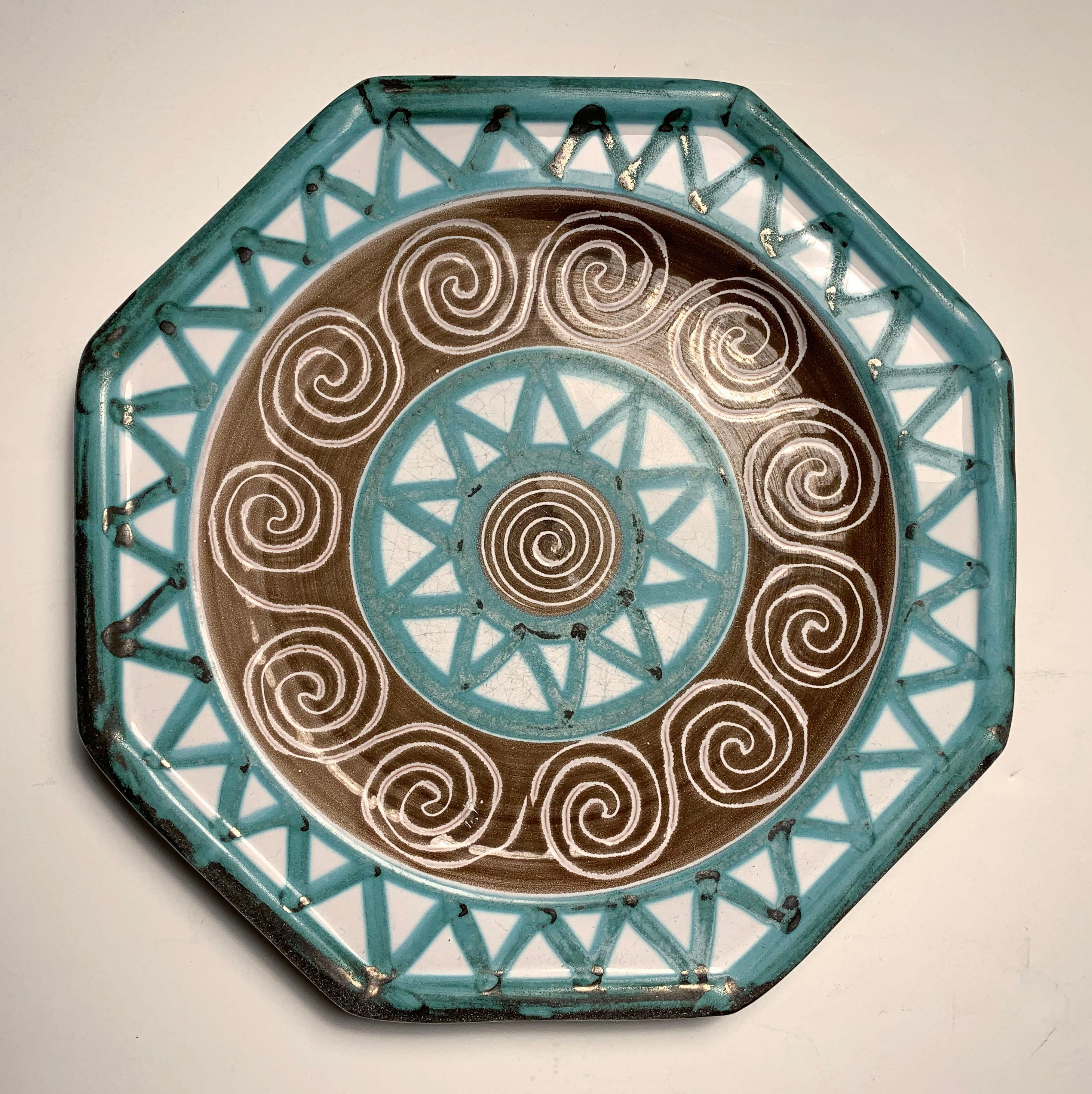 Ceramic Robert Picault Octagon Plates