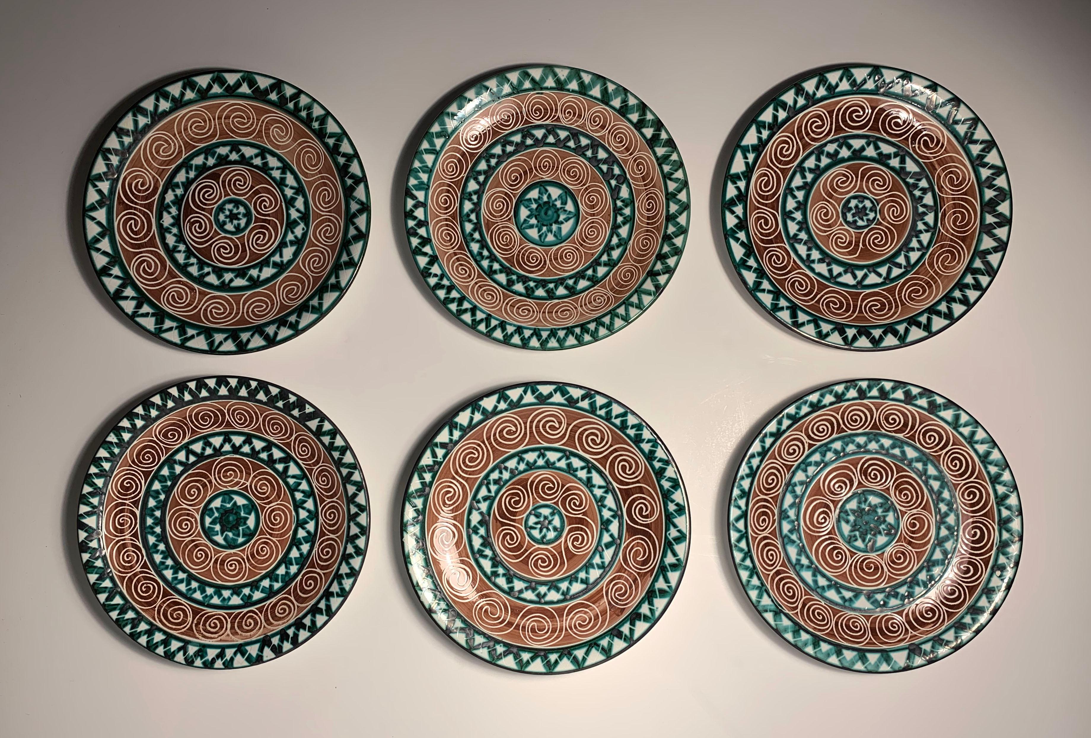 Robert Picault set of 6 plates.