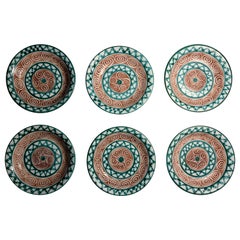 Robert Picault Satz von 6 flachen Schalenplatten