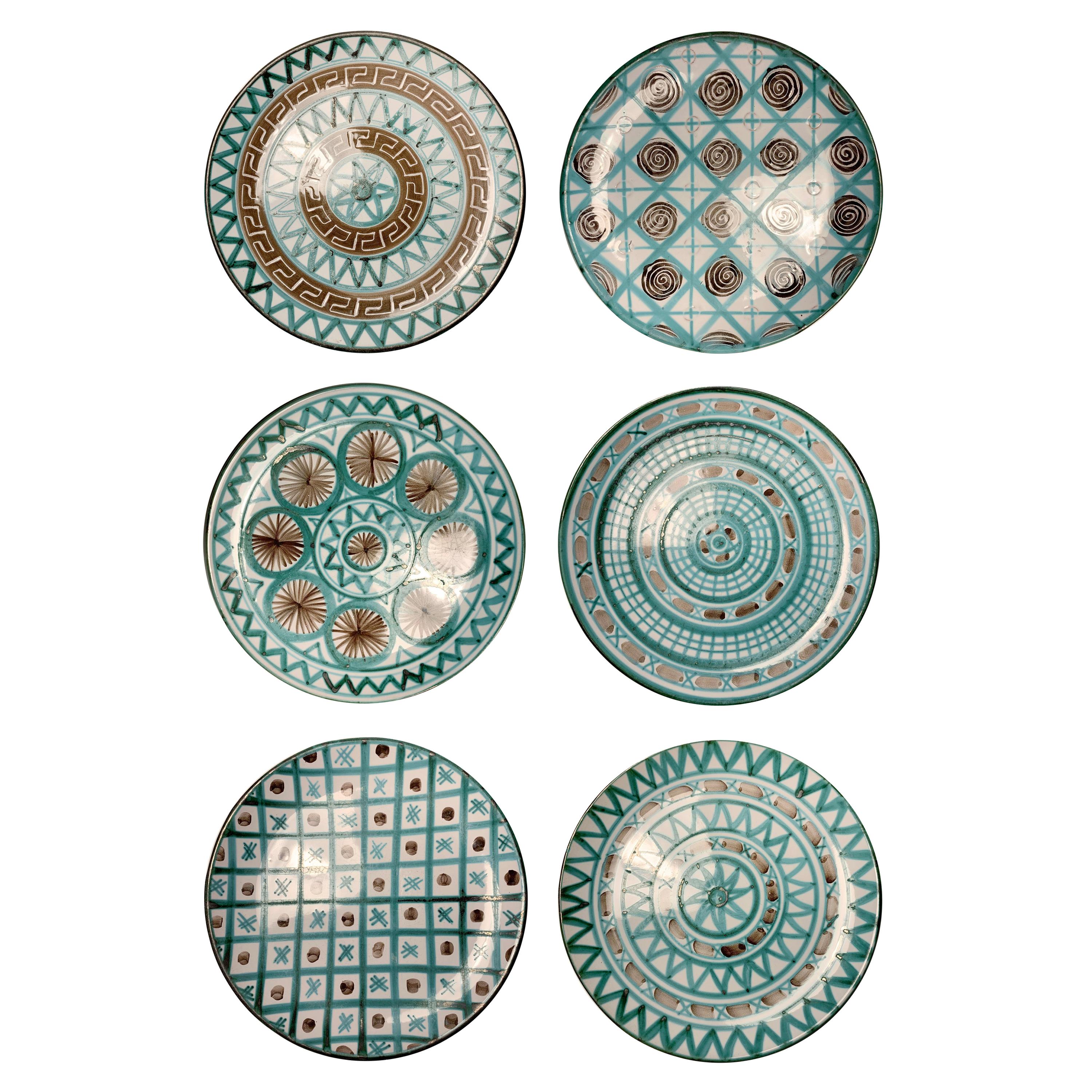 Robert Picault set of Set of 6 Round Dinner Plates