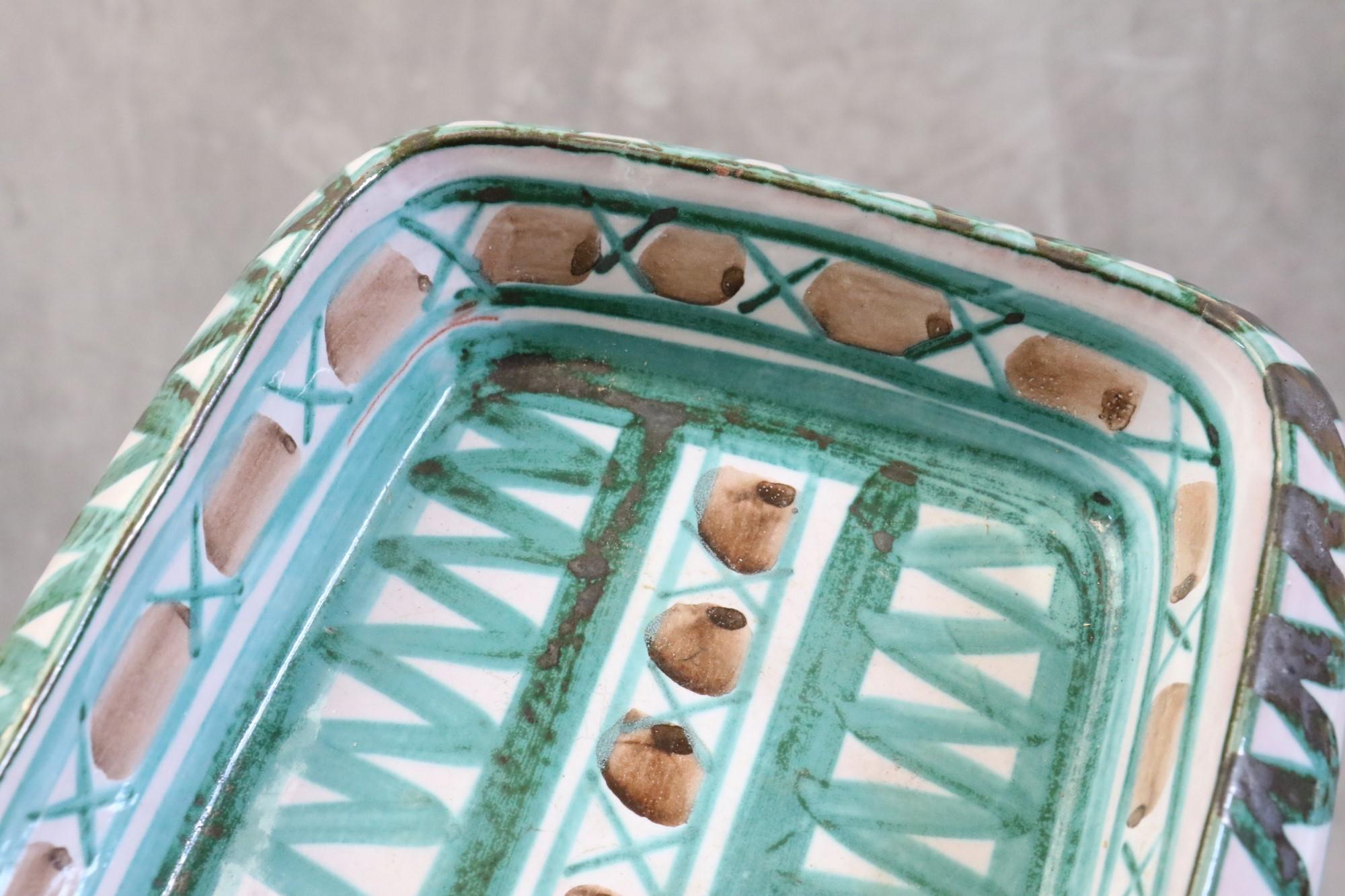 Ceramica Robert Picault, Set di due piatti in ceramica, firmati, Vallauris, Francia, anni '50 in vendita