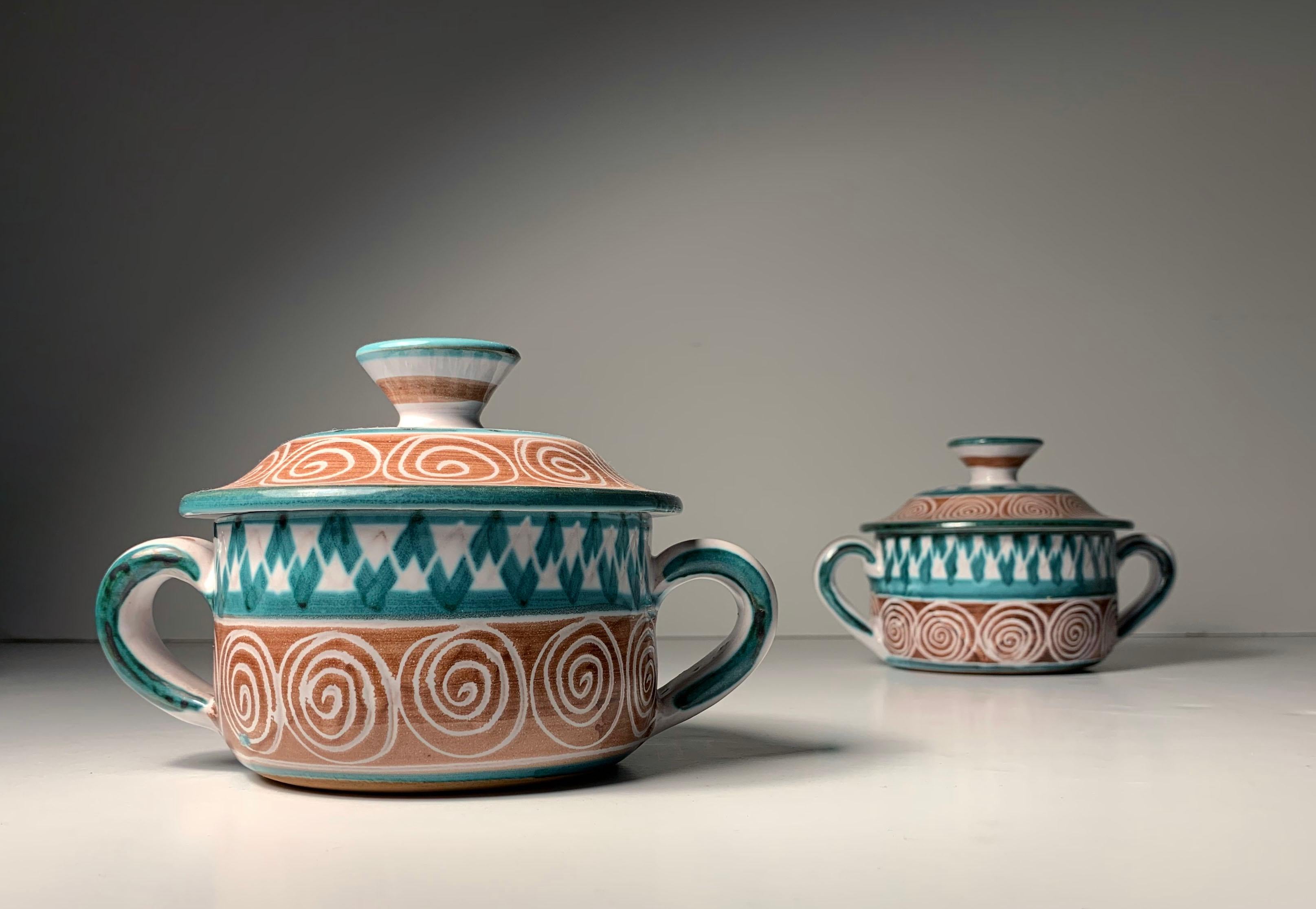 Ceramic Robert Picault Soup Tureen Complete Set For Sale