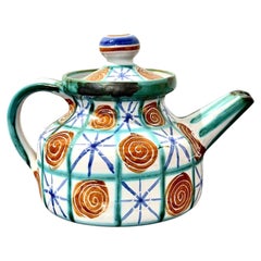 Tetera de cerámica policromada de Robert Picault Vallauris, hacia 1960