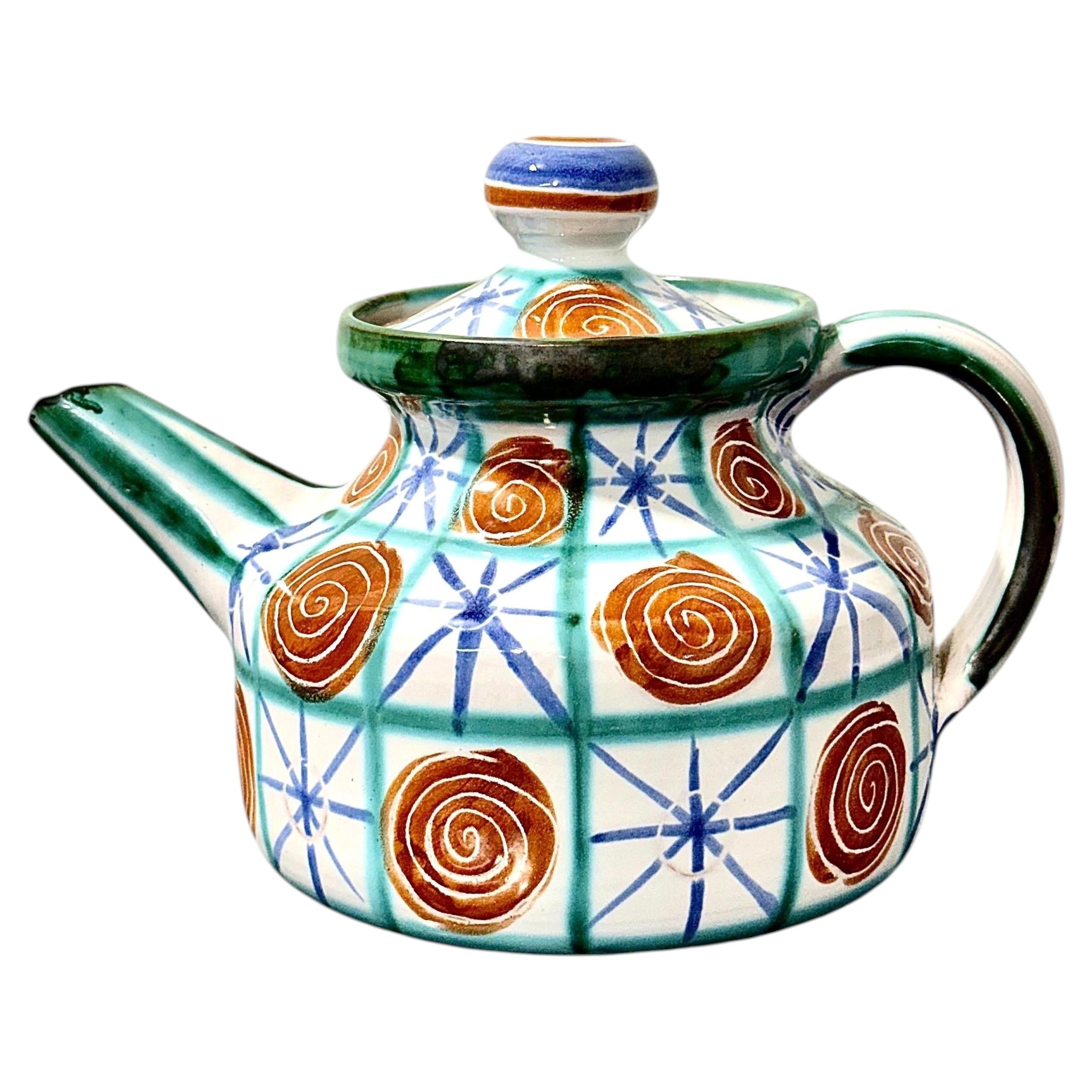 Théière en céramique polychrome de Robert Picault, Vallauris, vers 1960 en vente
