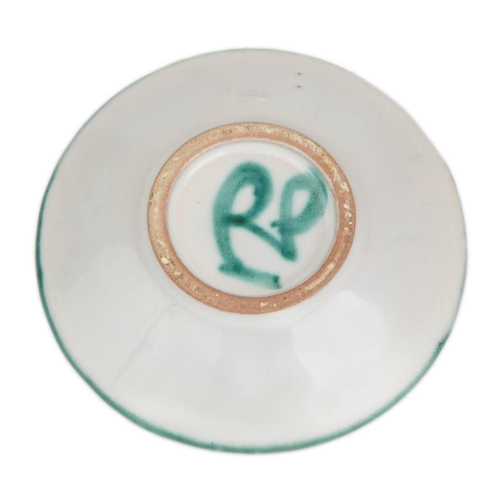 Robert Picault Vallauris Six Art Pottery Teal Eggcups, 1950s 2