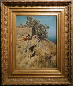 Original Antique Arabic oil painting by Important German Austrian Painter