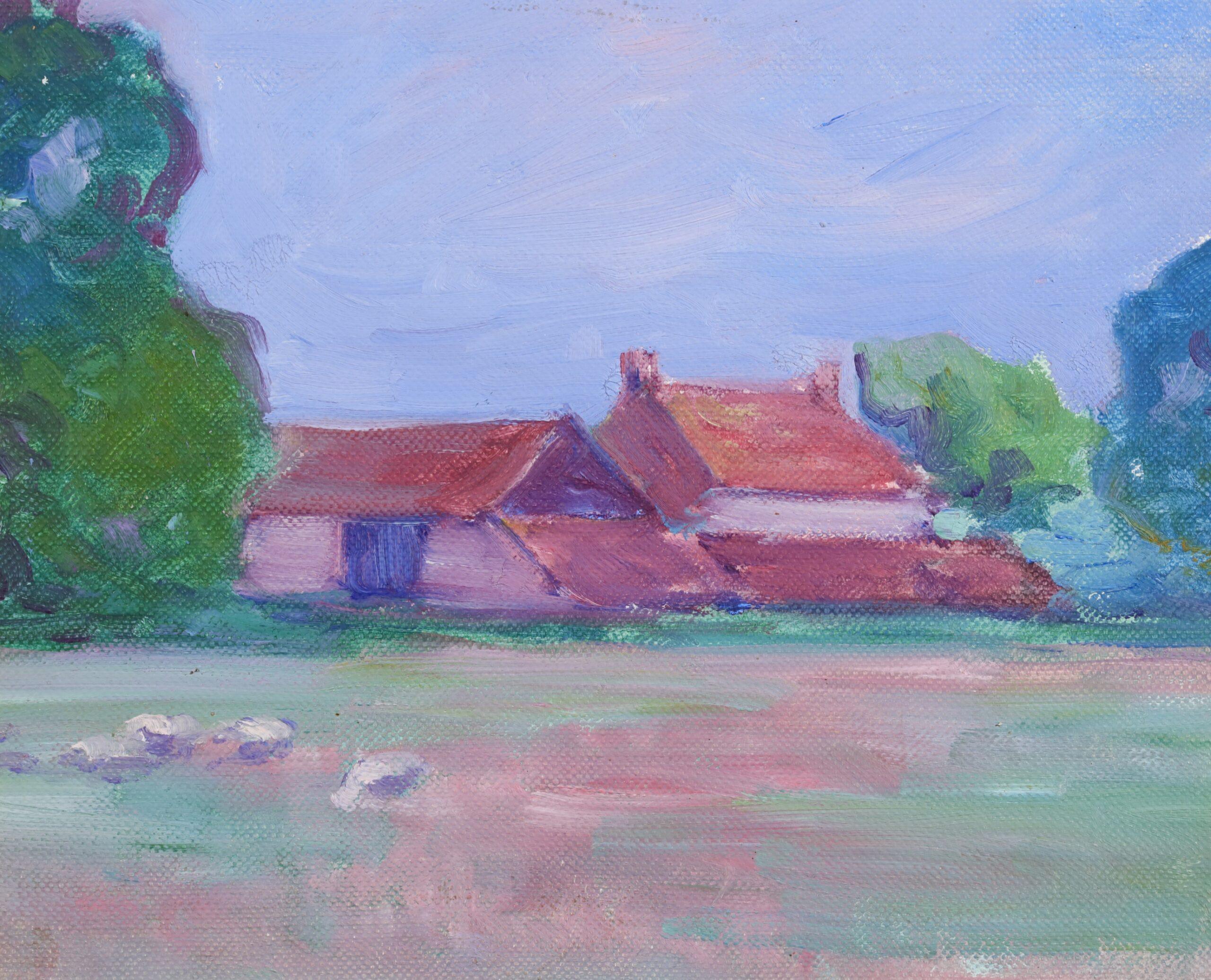 Una granja de Sussex - Paisaje fauvista Pintura al óleo de Robert Polhill Bevan en venta 1