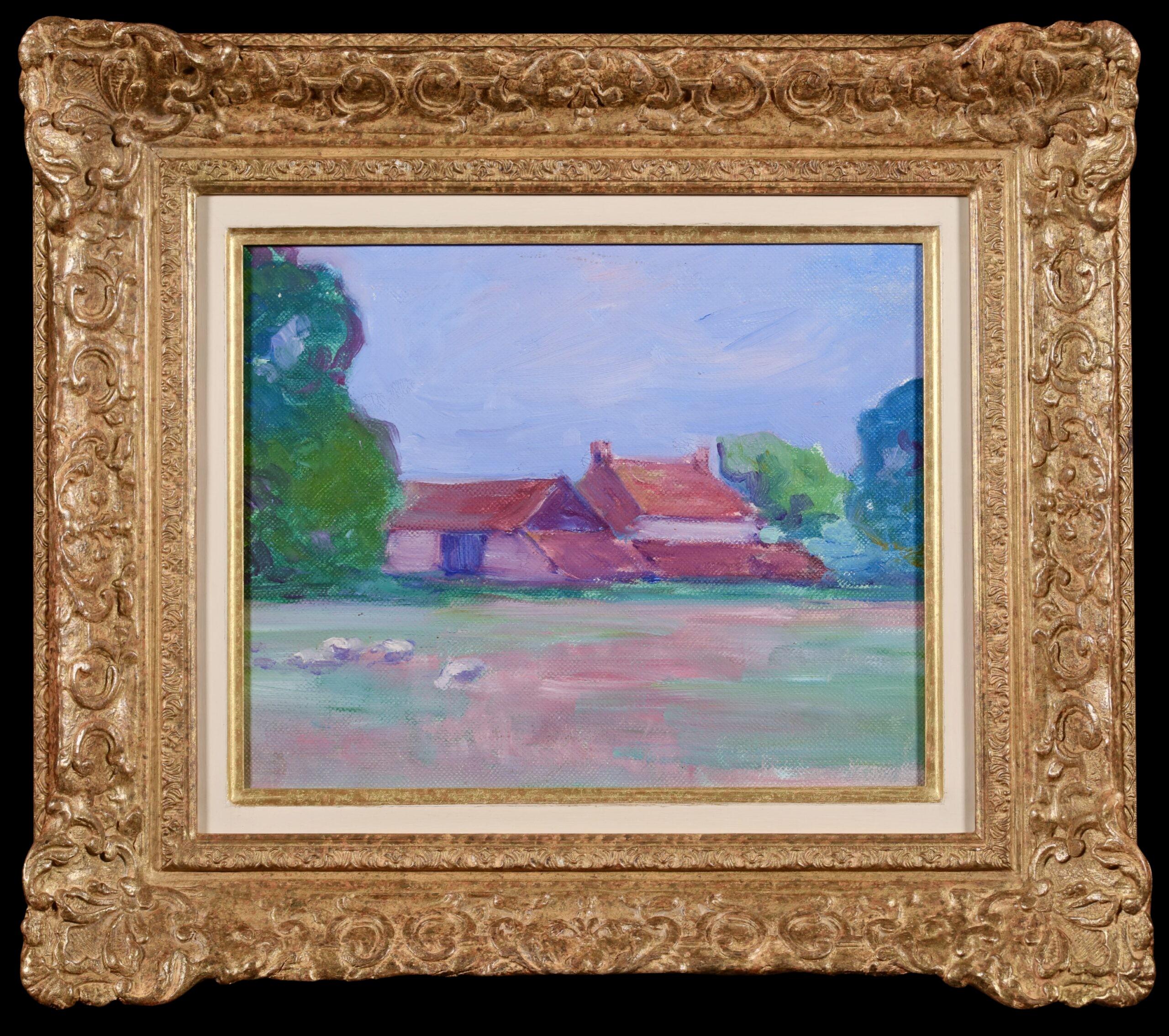 Una fattoria del Sussex - Paesaggio Fauvista dipinto a olio da Robert Polhill Bevan