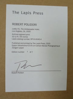 Robert Polidori, Lobby #1, The Ambassador Hotel, Los Angeles, CA, 2005