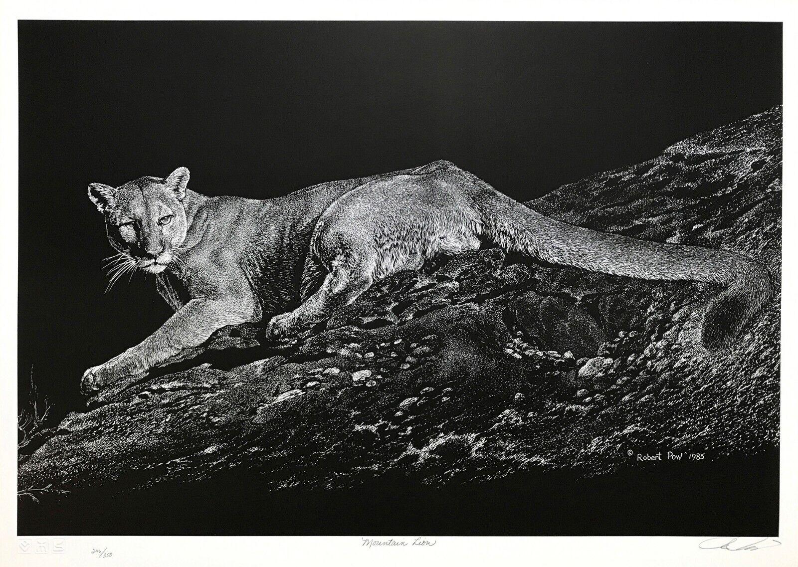 Robert Pow Figurative Print - MOUNTAIN LION