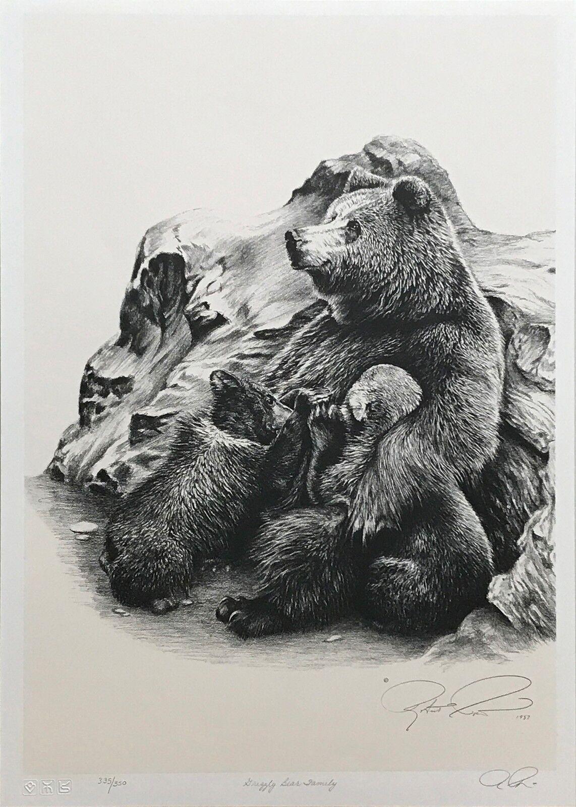 Robert Pow Figurative Print - SNUGGLY BEAR FAMILY