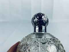 Robert Pringle & Sons Birmingham Argento Sterling e Vetro Tagliato Bottiglia di profumo 1904