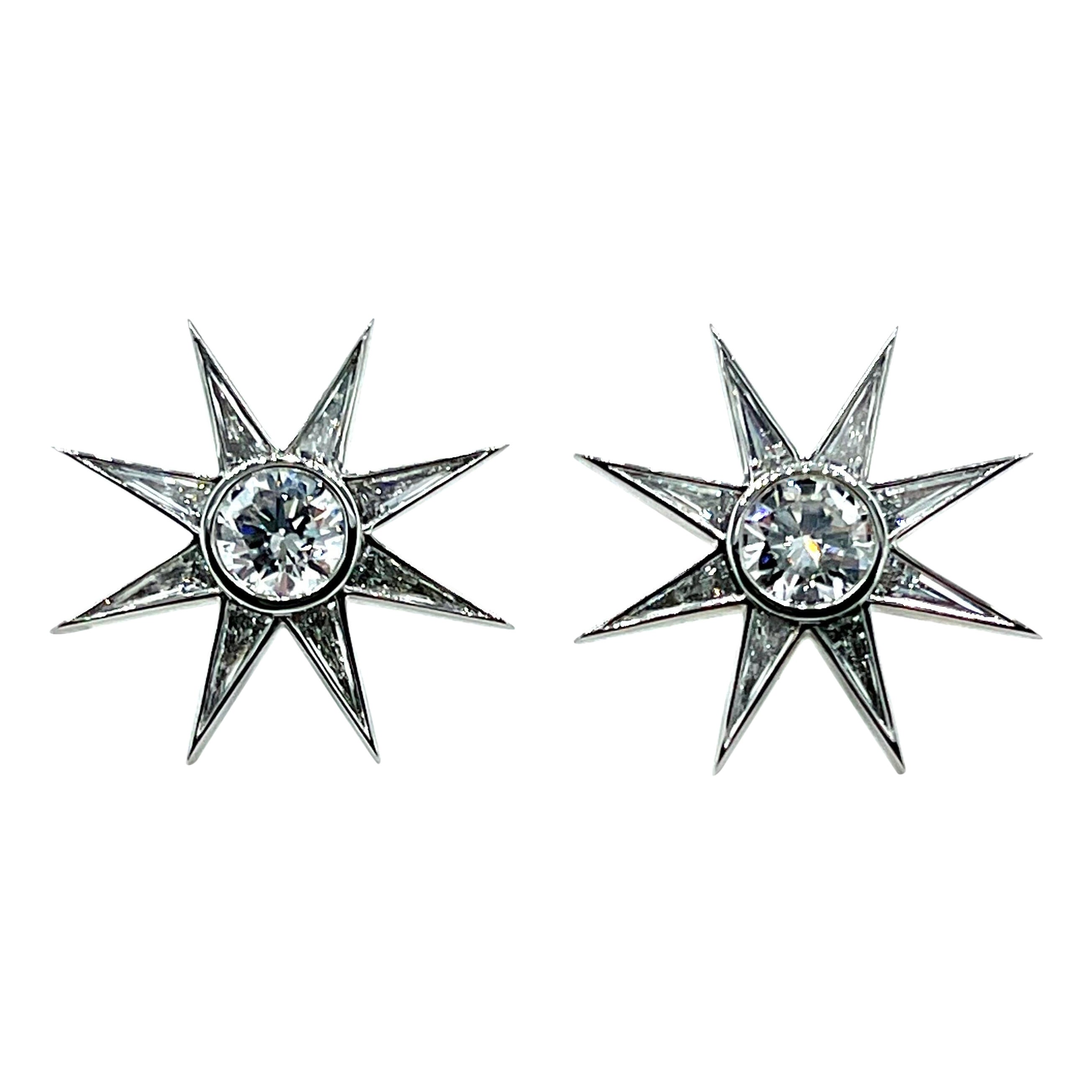 Robert Procop 1,57 Karat Diamant Luminous Twinkle Star Platin-Ohrringe im Angebot