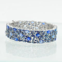 Robert Procop, bracelet en or blanc 18 carats, saphirs et diamants