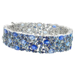 Robert Procop 18K White Gold Sapphire and Diamond Bracelet