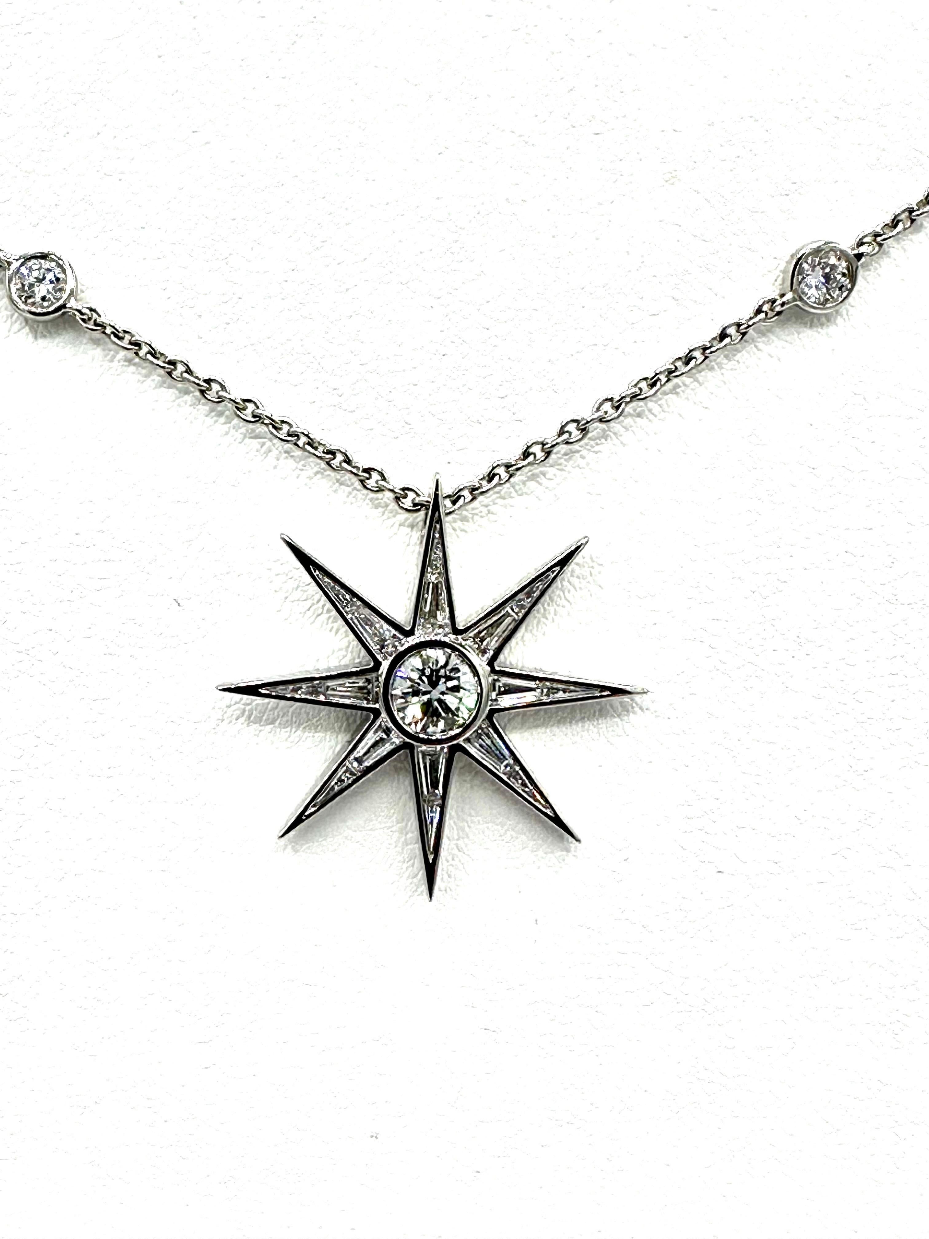 Robert Procop 2.60 Carat Diamond Luminous Starburst Pendant Necklace For Sale 1