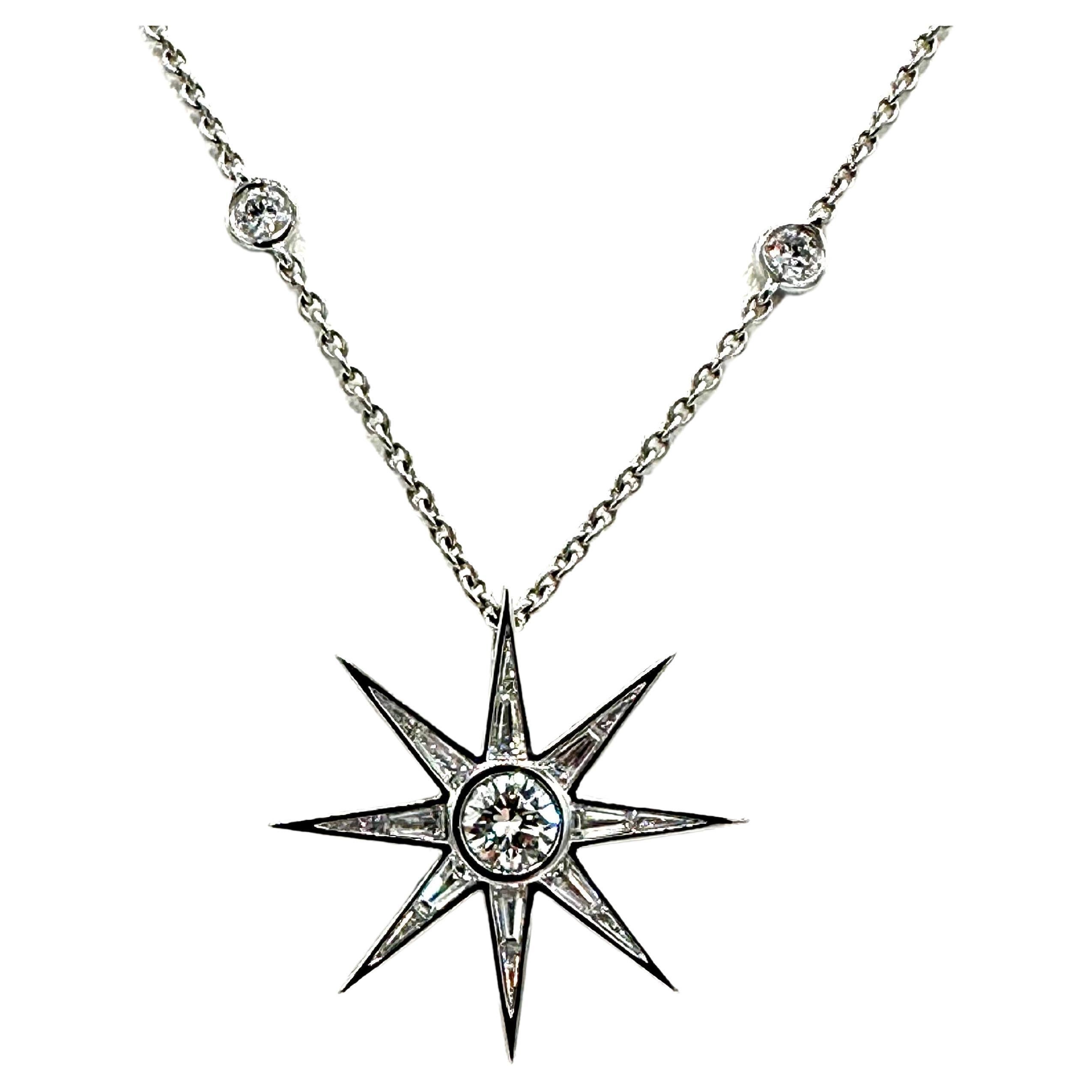 Robert Procop 2.60 Carat Diamond Luminous Starburst Pendant Necklace For Sale