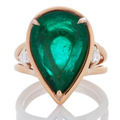 Robert Procop 6::59 Karat sambischer Smaragd und Diamant 18 Karat Rose Gold Ring