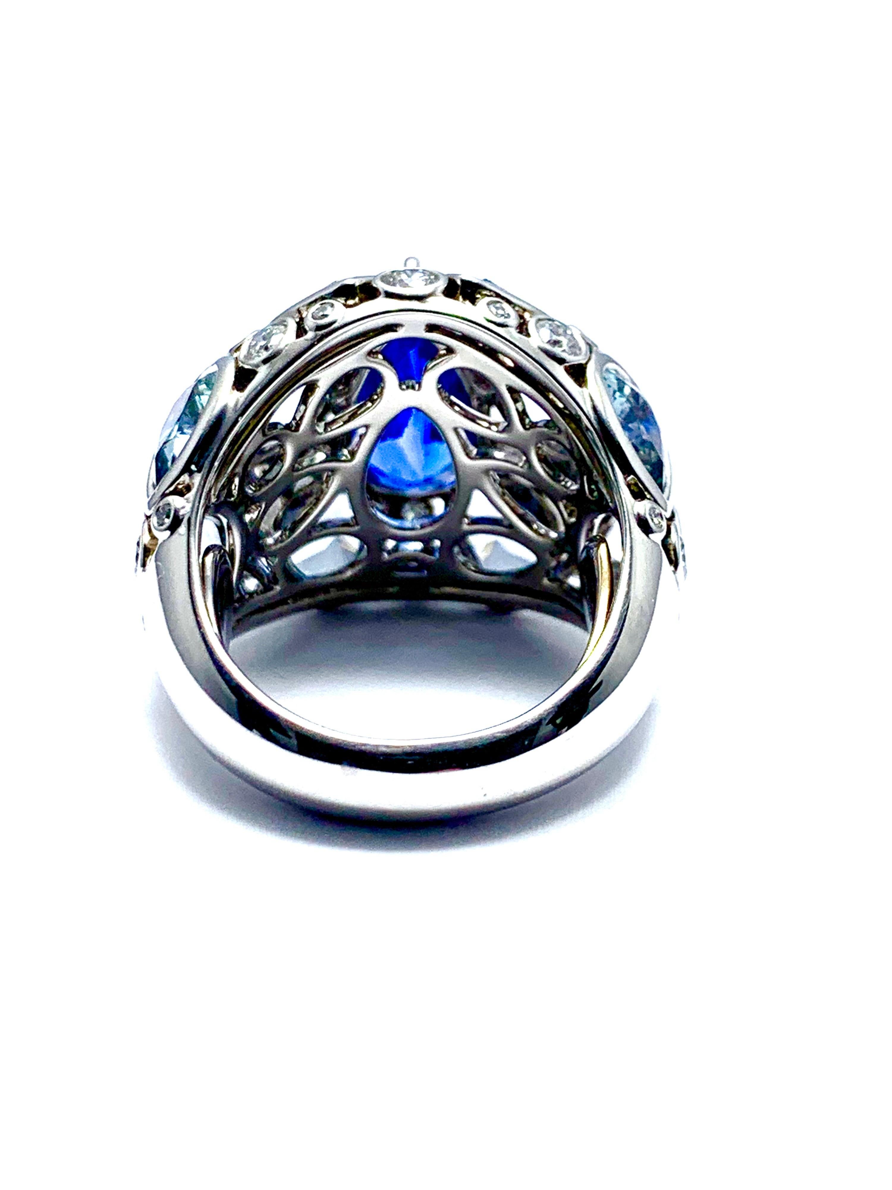 Robert Procop De La Vie 4.58 Carat Sapphire and Diamond Platinum Ring In New Condition In Chevy Chase, MD