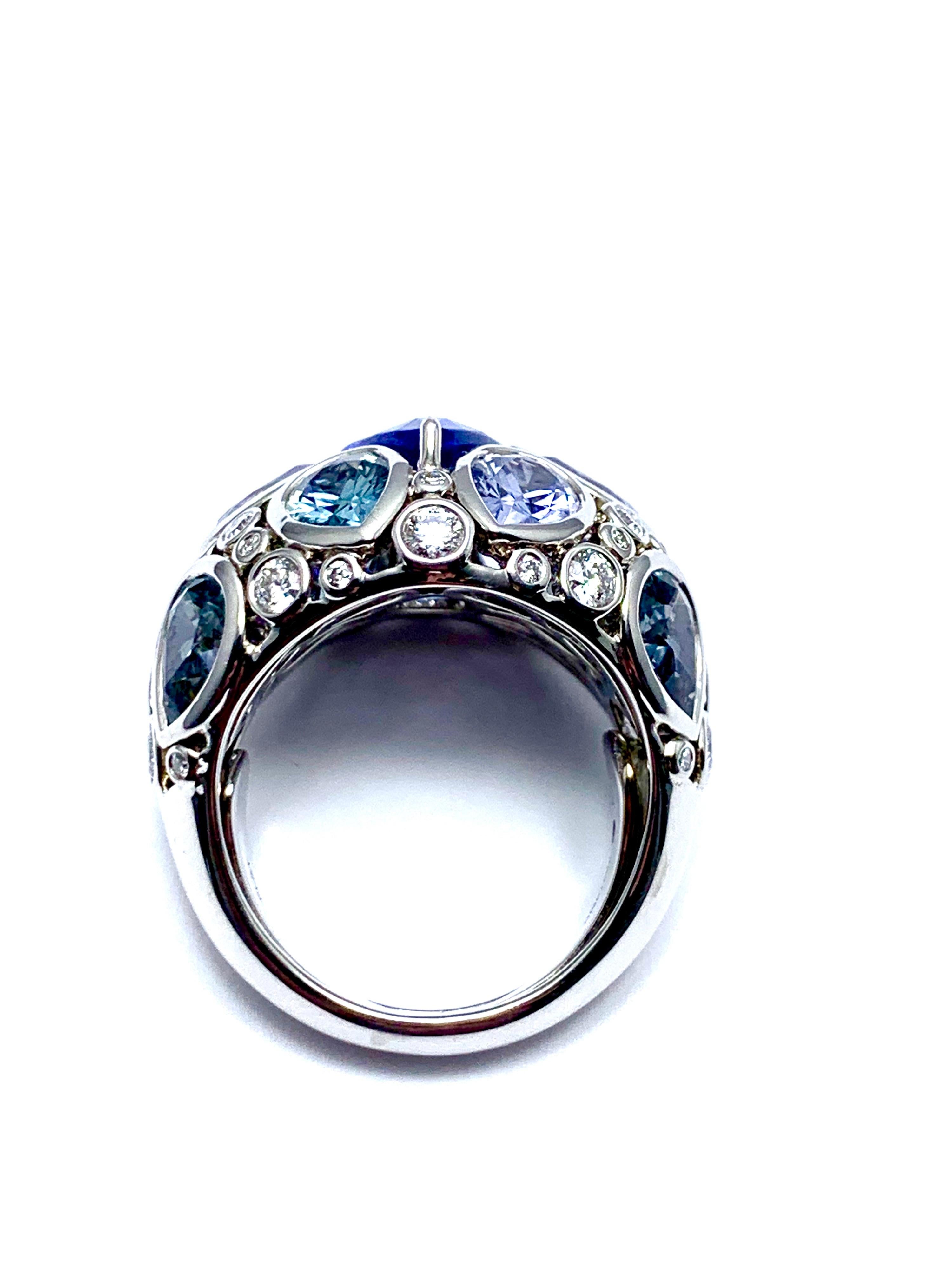 Women's or Men's Robert Procop De La Vie 4.58 Carat Sapphire and Diamond Platinum Ring