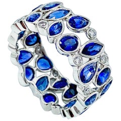 Platinring mit blauem Saphir und Diamant von Procop De La Vie