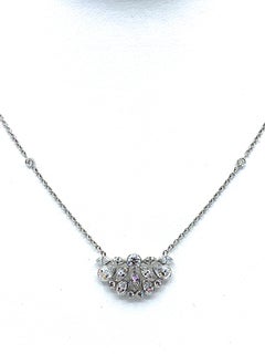 Robert Procop De La Vie Collection Diamond Cluster Platinum Pendant Necklace