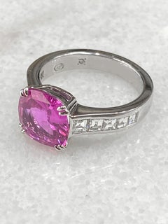 Robert Procop Platinum '3.40 CT' Non Heat Treated Pink Sapphire & Diamond Ring