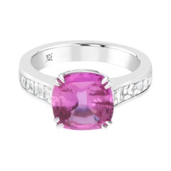 Robert Procop Platinum '3.40 CT' Non Heat Treated Pink Sapphire & Diamond Ring