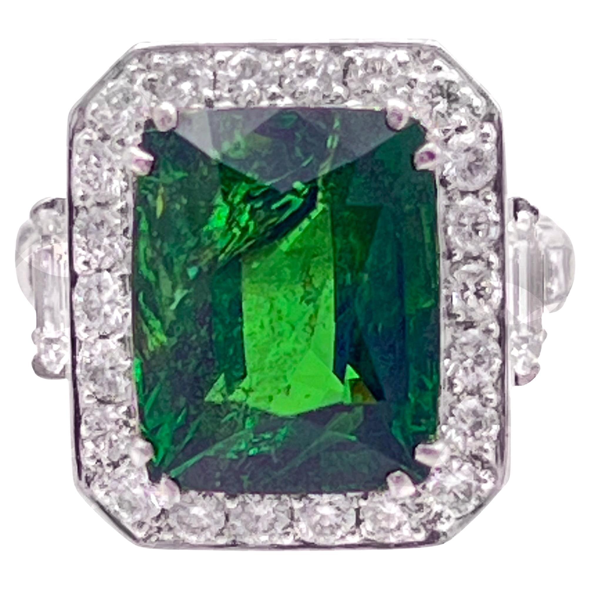Robert Procop Platinum Tsavorite Garnet Diamond Ring