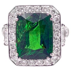 Robert Procop Anillo de diamantes y granate tsavorita en platino