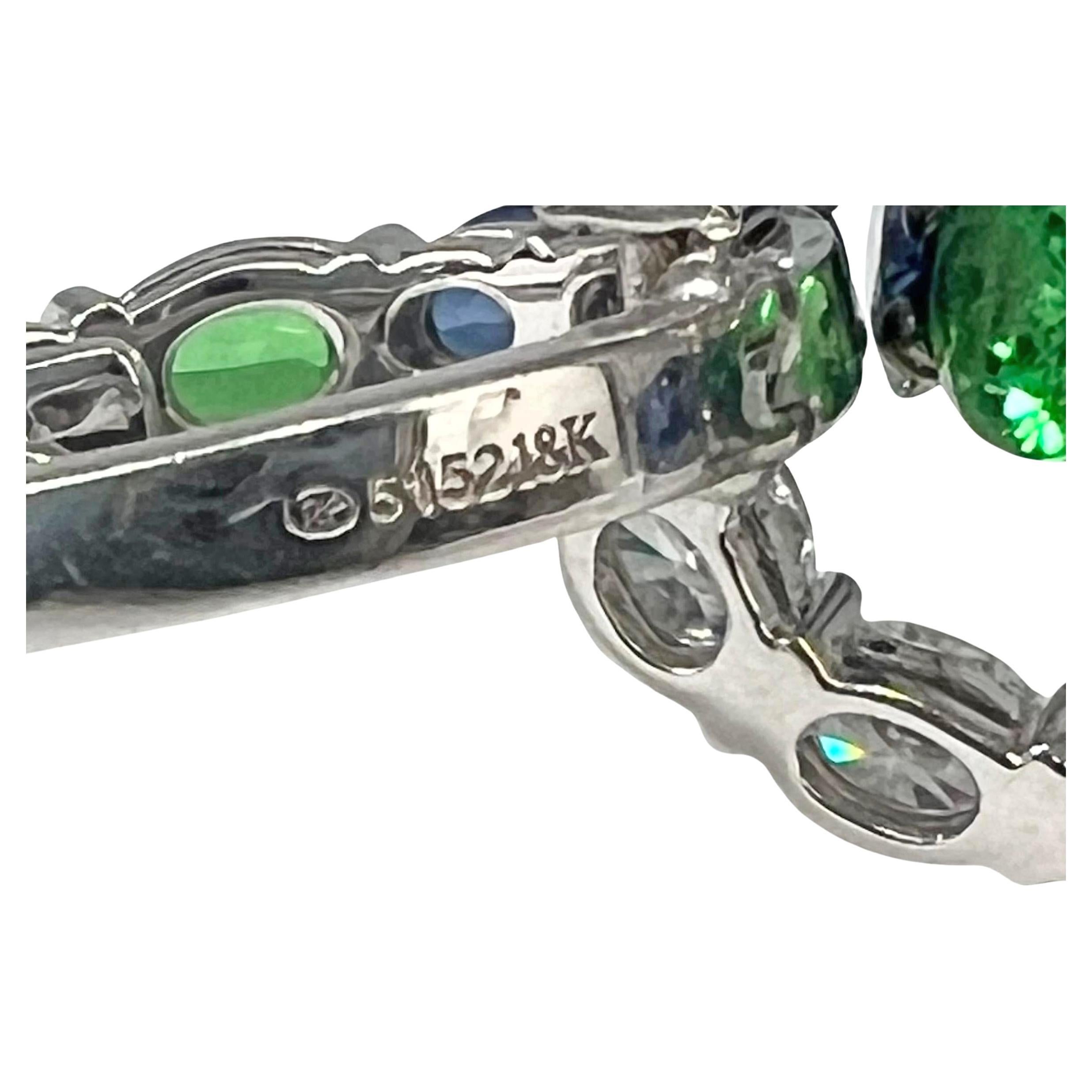 Oval Cut Robert Procop Tsavorite Sapphire Diamond American Glamour Earrings