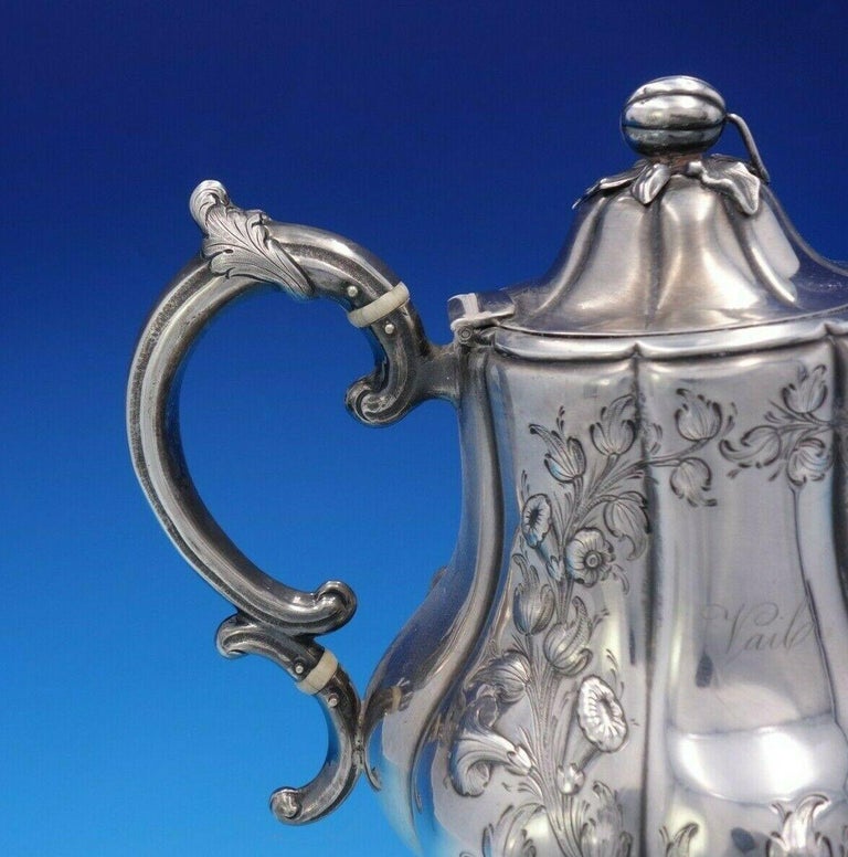 Robert Rait and Charters Cann and Dunn Coin Silver Tea Set 3pc 3D