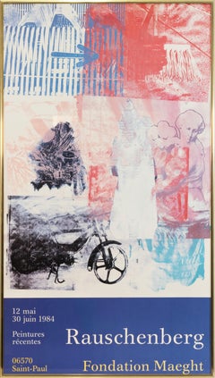 Robert Rauschenberg - Cartel de la exposición de litografías de la Fundación Maeght, 1984
