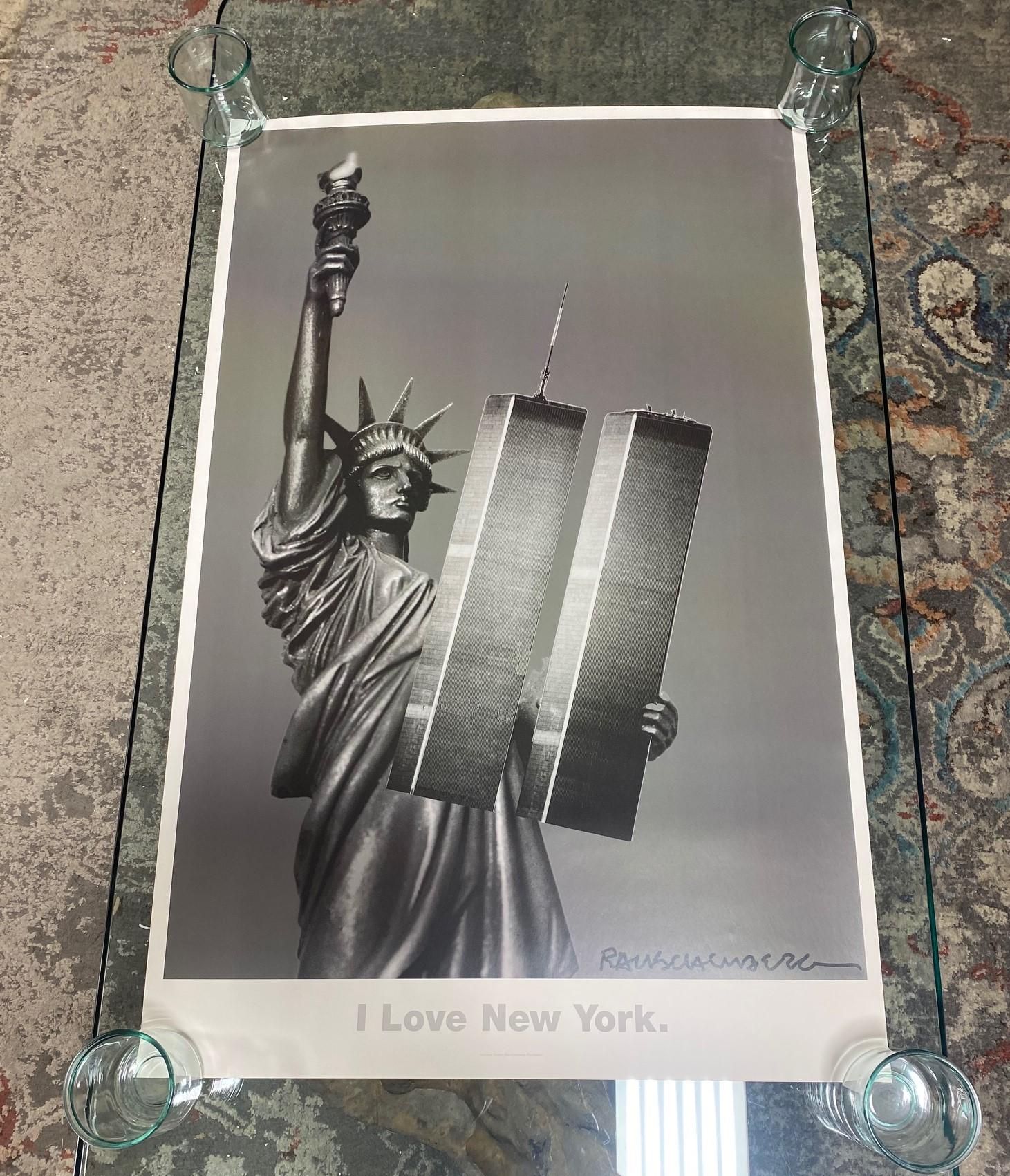 Ein fantastisches, großes, reich gedrucktes Farb-Offsetlithographie-Poster des famosen amerikanischen Künstlers Robert Rauschenberg mit dem Titel
