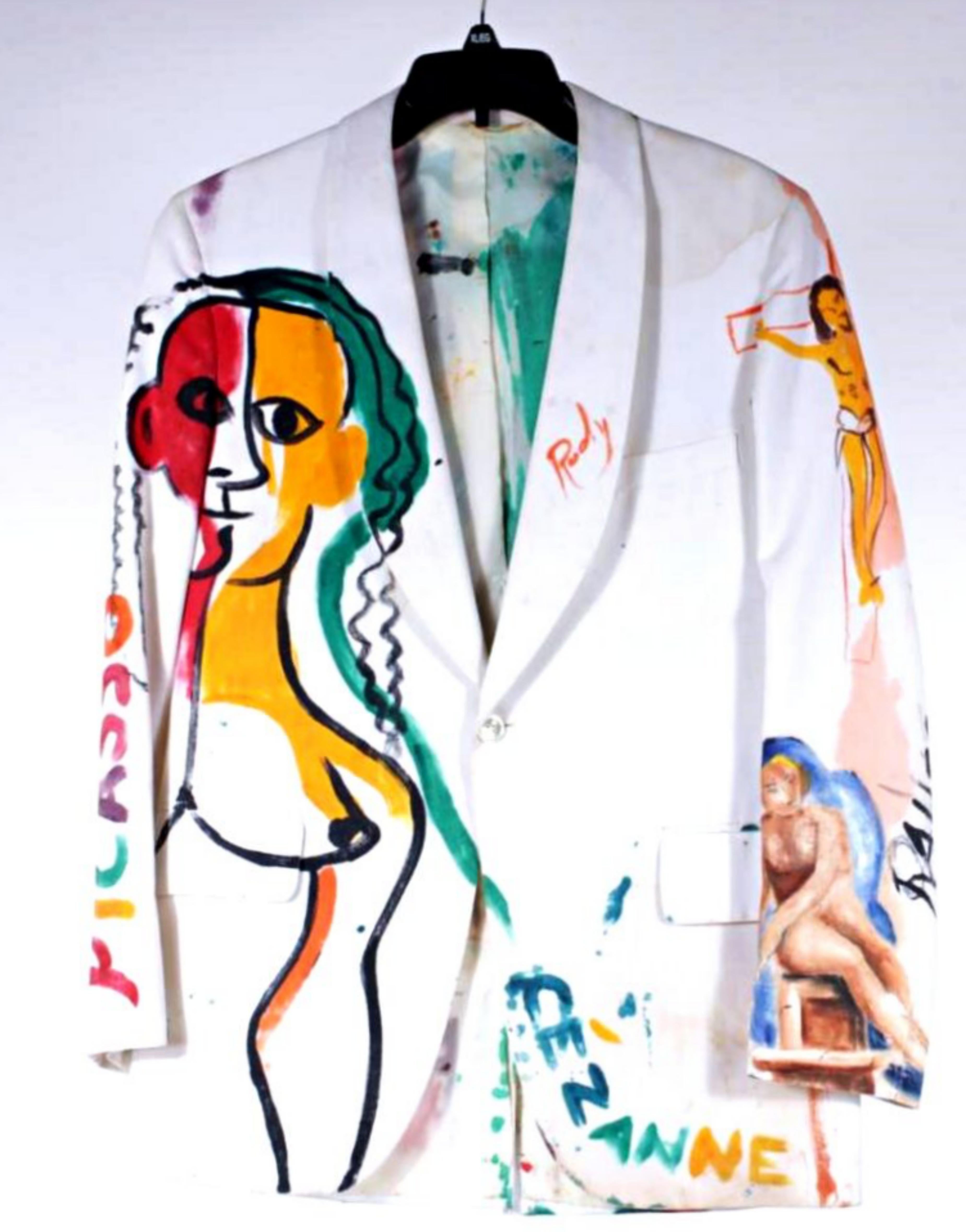 Die Kunstjacke mit Picasso, Cezanne und Monet, handsigniert von Robert Rauschenberg im Angebot 1