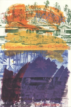 1990 Robert Rauschenberg 'ROCI: Malaysia' Orange, Purple Offset Lithograph